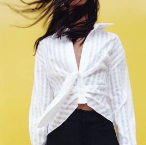 Zara Draped Tied Shirt